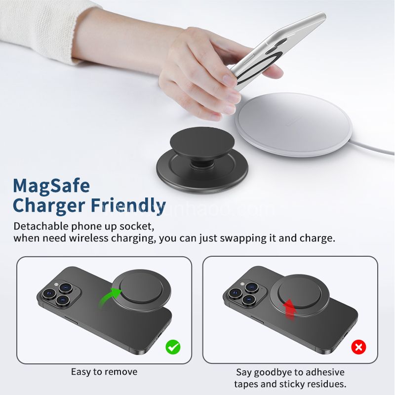 Magnetic Airbag Mobile Phone Holder for iPhone 14 13 12 Series - Magnetic Griptok Up Socket Magnetic Phone Grip Holder