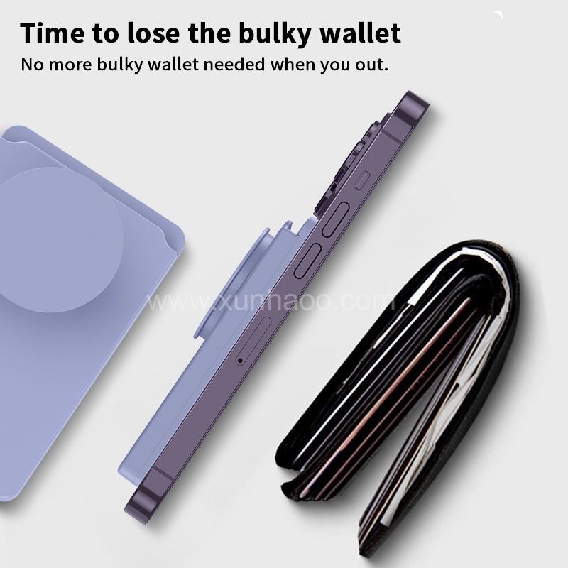 Magnetic Phone Wallet with Expanding Phone Grip,Magnetic Wallet Stand for iPhone 14 13 12 Series and Magnetic Case