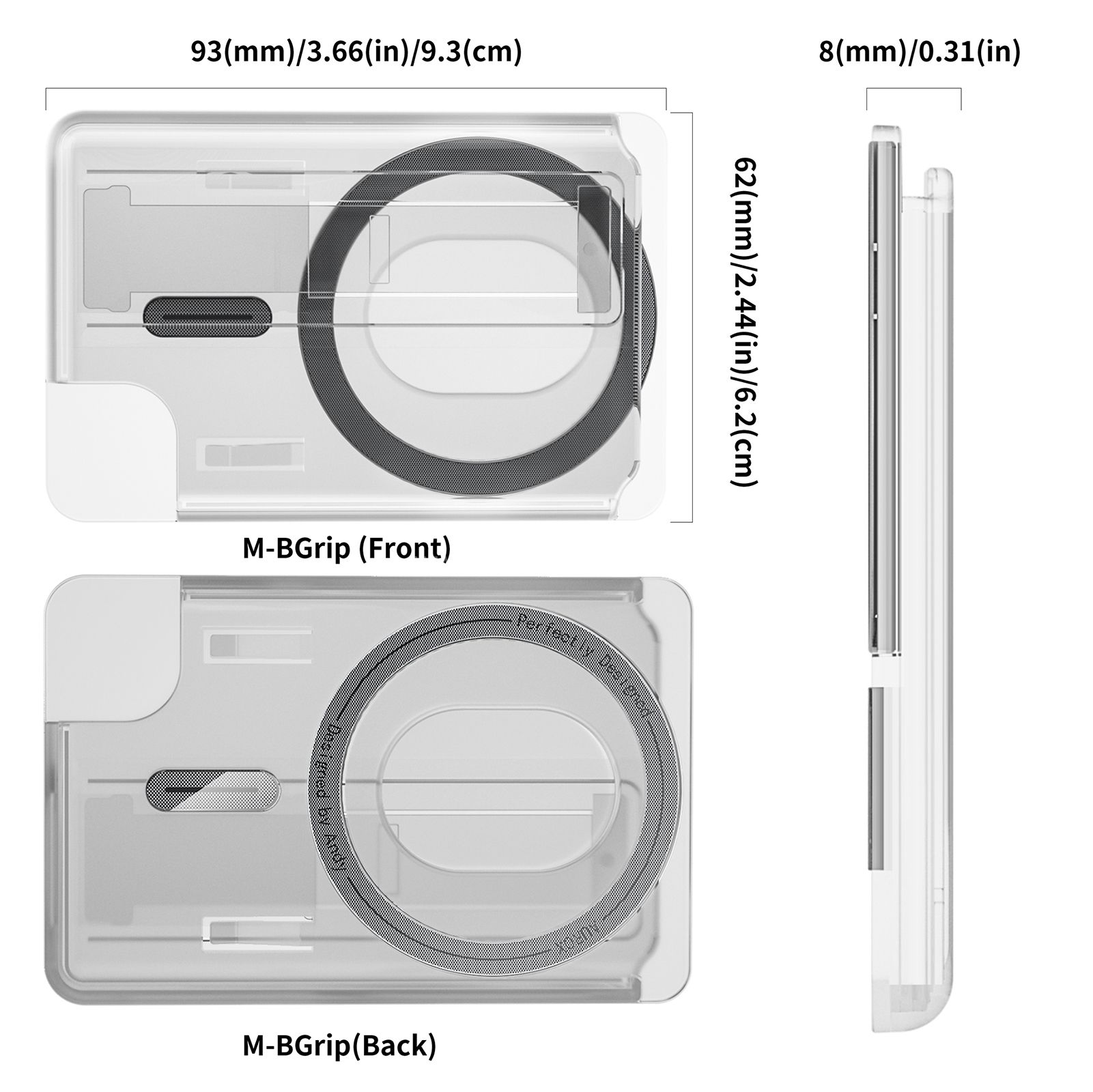 Magnetic Card Holder with Finger Loop, Stronger Magnetic Wallet with Kickstand, Magnetic Phone Wallet for magsafe, Can Put 2-3 Cards, Magnetic Wallet Card Holder for iPhone 14, 13 & 12 Series and Magnetic Cases