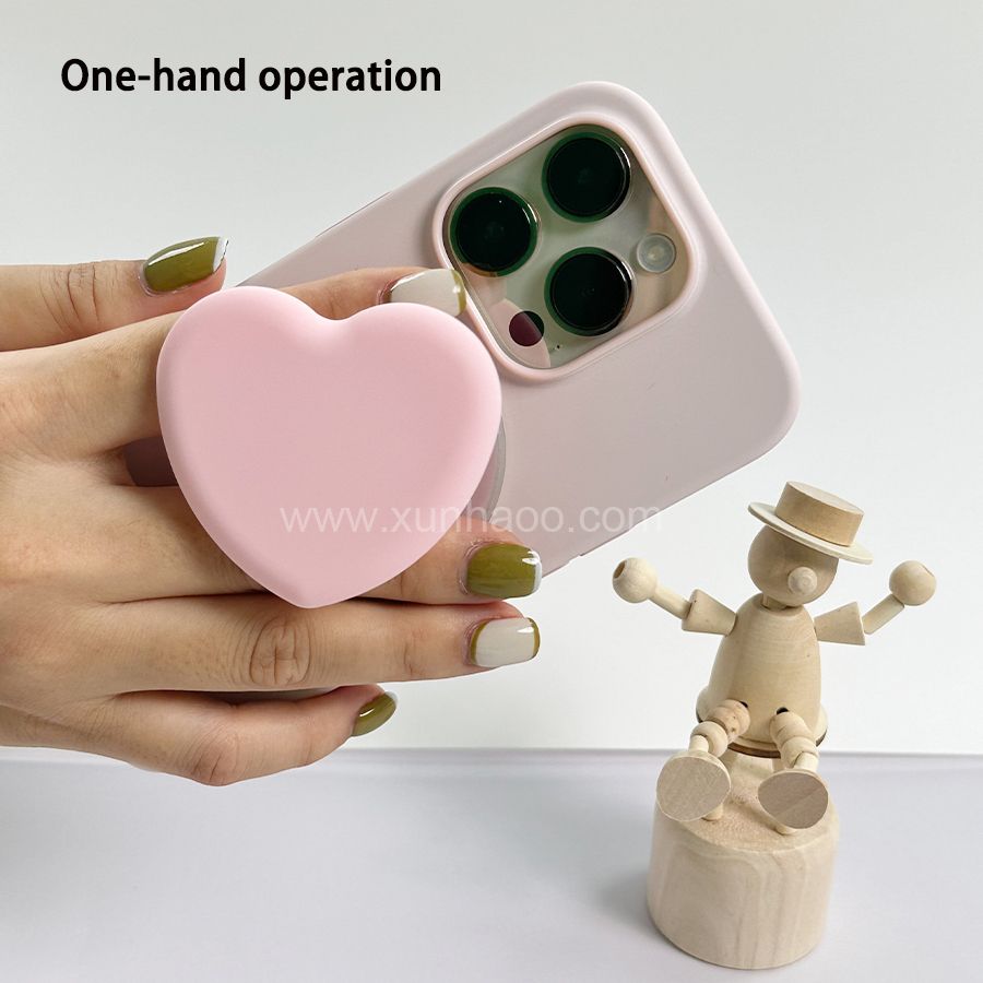 Strong Magnetic Suction Airbag Bracket with Heart-shaped Silicone Cover Transparent Magnetic Phone Airbag Holder Retractable Push-pull Mobile Phone Handle With Magnet