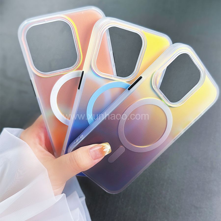 Magnetic Case Compatible with Magsafe, Soft TPU Shockproof Durable Protective Phone Cover, Translucent Gradient Matte MagSafe Phone Case for iPhone 15/14/13/12 Series