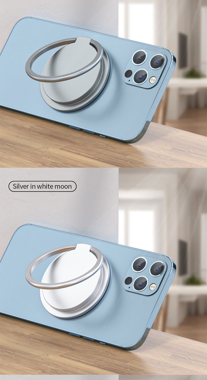 Ring-shaped magnetic Magsafe aluminum alloy mobile phone holder