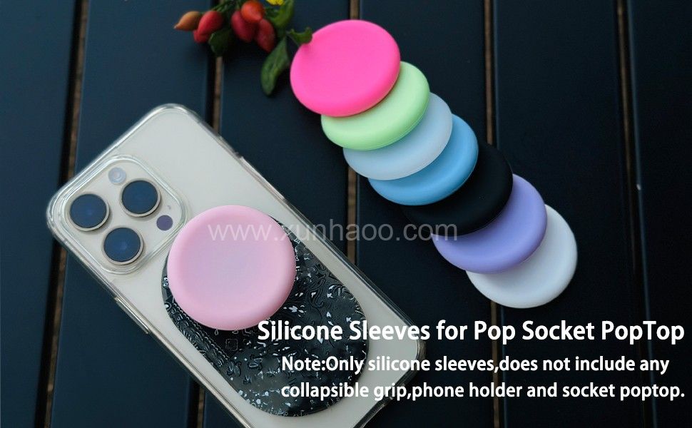 Soft Silicone Cover for Socket PopTop (Silicone Sleeves Only), Socket PopTop Silicone Sleeves for Pop Socket Phone Grips, Swappable Top Silicone Sleeves for Pop Socket Phone Wallet