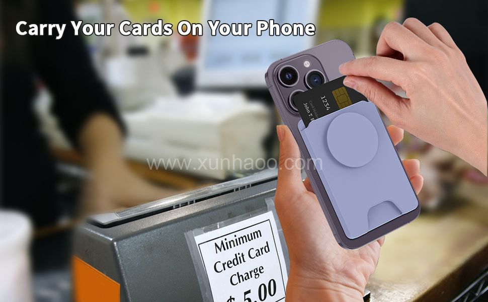 Magnetic Phone Wallet with Expanding Phone Grip,Magnetic Wallet Stand for iPhone 14 13 12 Series and Magnetic Case