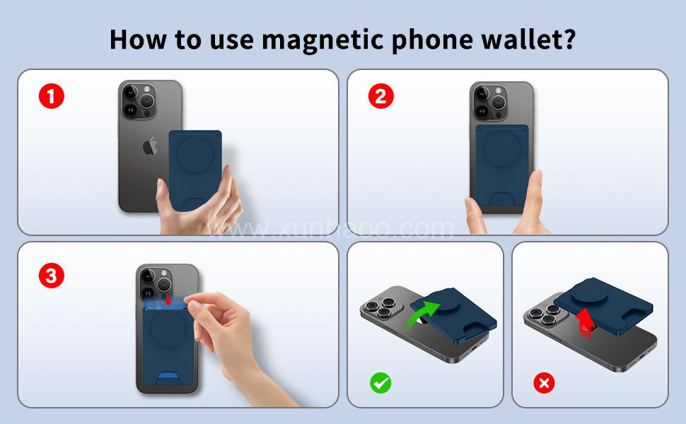 Magnetic Phone Wallet with Expanding Phone Grip,Magnetic Wallet Stand for iPhone 14 13 12 Series and Magnetic Case