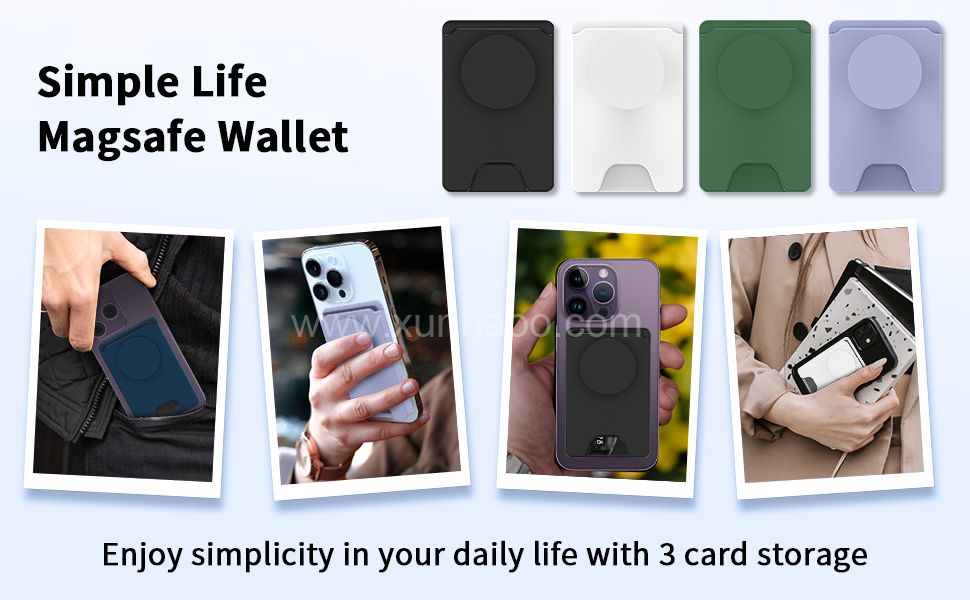 Magnetic Phone Wallet with Expanding Phone Grip,Magnetic Wallet Stand for iPhone 14 13 12 Series and Magnetic Case