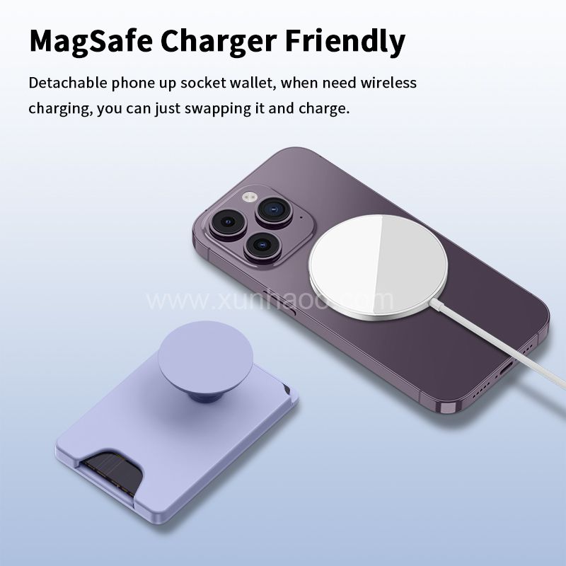 Magnetic Phone Wallet with Expanding Phone Grip,Magnetic Wallet Stand for iPhone 14 13 12 Series and Magnetic Case