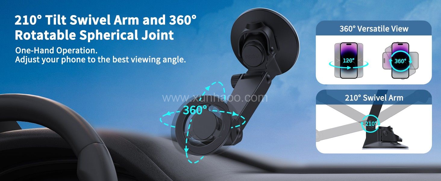 Phone Mount for Car Compatible with Magsafe Car Mount [Super Suction Cup