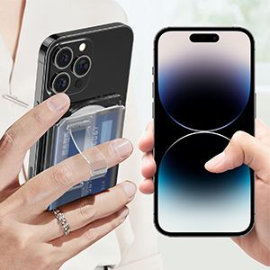 Magnetic Card Holder with Finger Loop, Stronger Magnetic Wallet with Kickstand, Magnetic Phone Wallet for magsafe, Can Put 2-3 Cards, Magnetic Wallet Card Holder for iPhone 14, 13