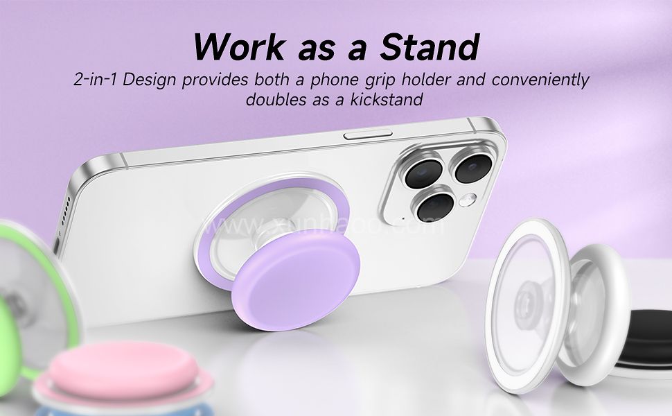 Strong Magnetic Suction Airbag Bracket with Silicone Cover Transparent Magnetic Suction Phone Holder Telescopic Phone Airbag Holder Lazy Holder Phone Grip Holder