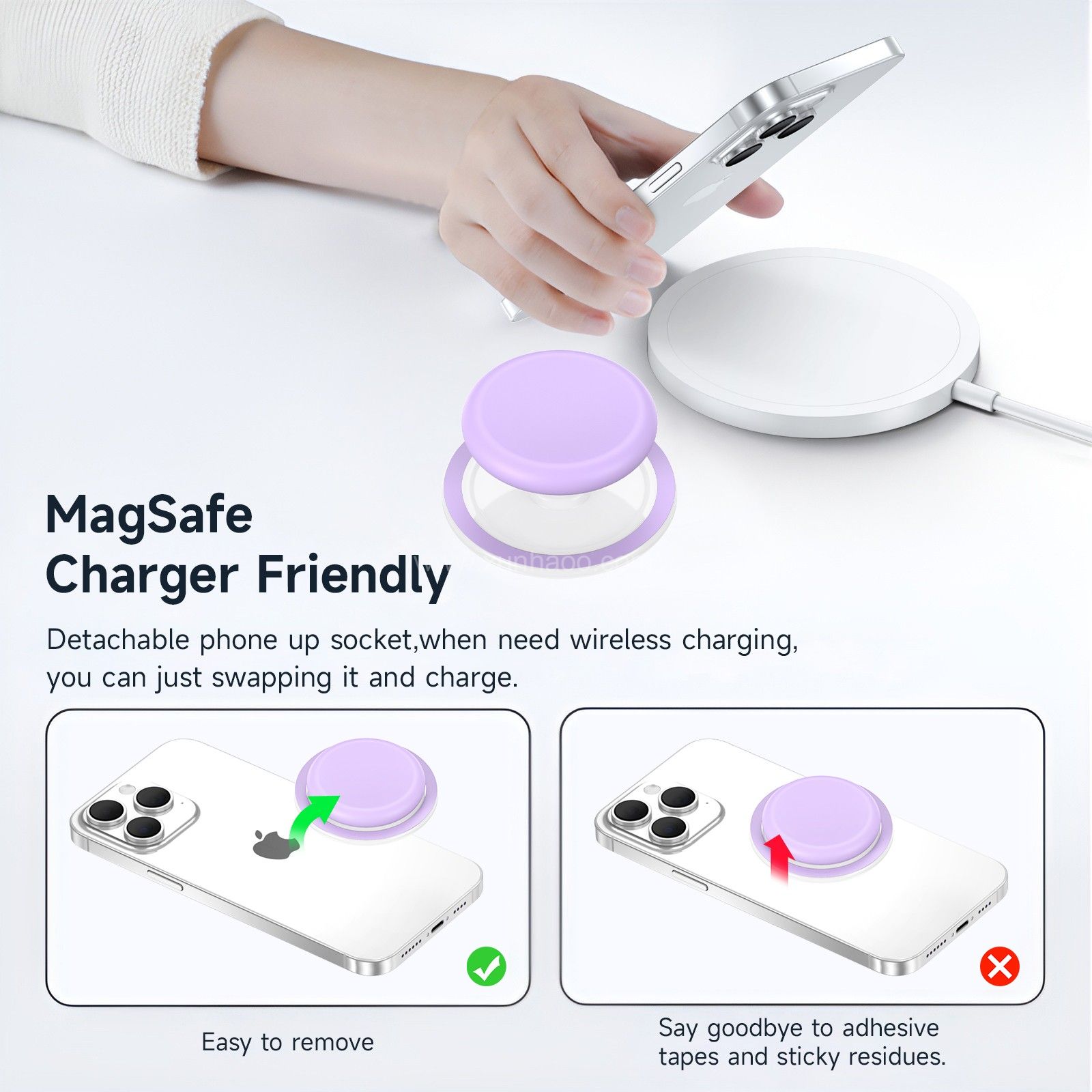 Strong Magnetic Suction Airbag Bracket with Silicone Cover Transparent Magnetic Suction Phone Holder Telescopic Phone Airbag Holder Lazy Holder Phone Grip Holder
