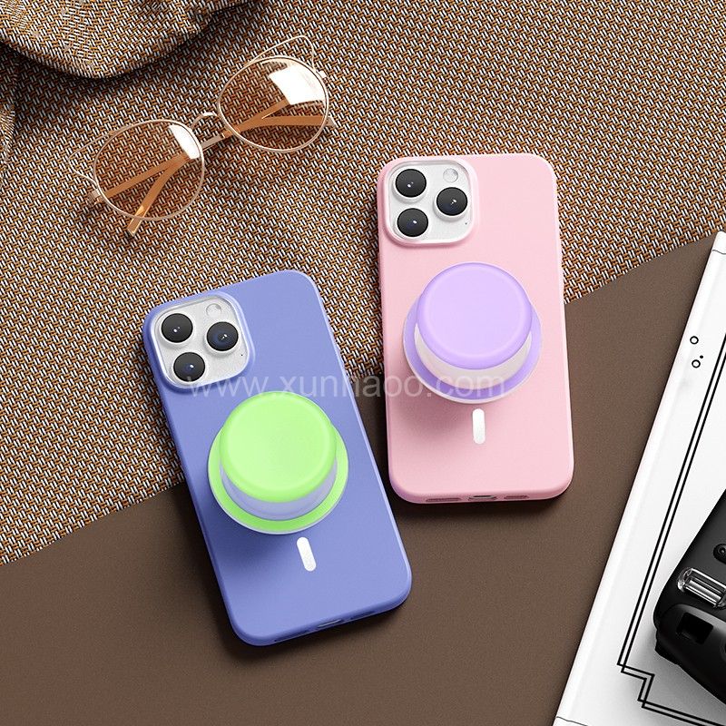 Strong Magnetic Suction Airbag Bracket with Silicone Cover Transparent Magnetic Suction Phone Holder Telescopic Phone Airbag Holder Lazy Holder Phone Grip Holder