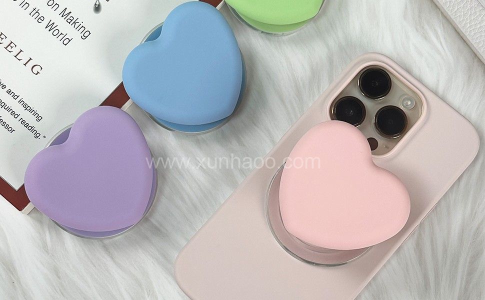 Strong Magnetic Suction Airbag Bracket with Heart-shaped Silicone Cover Transparent Magnetic Phone Airbag Holder Retractable Push-pull Mobile Phone Handle With Magnet