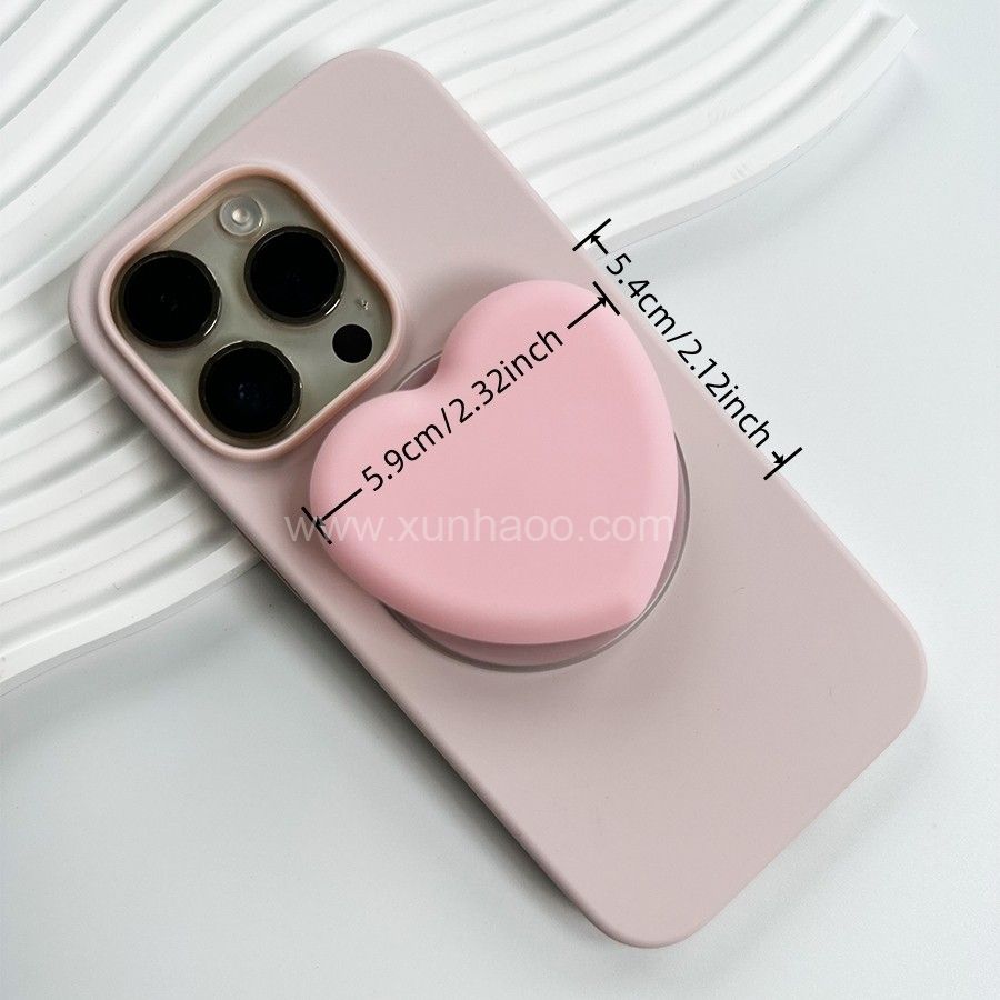 Strong Magnetic Suction Airbag Bracket with Heart-shaped Silicone Cover Transparent Magnetic Phone Airbag Holder Retractable Push-pull Mobile Phone Handle With Magnet