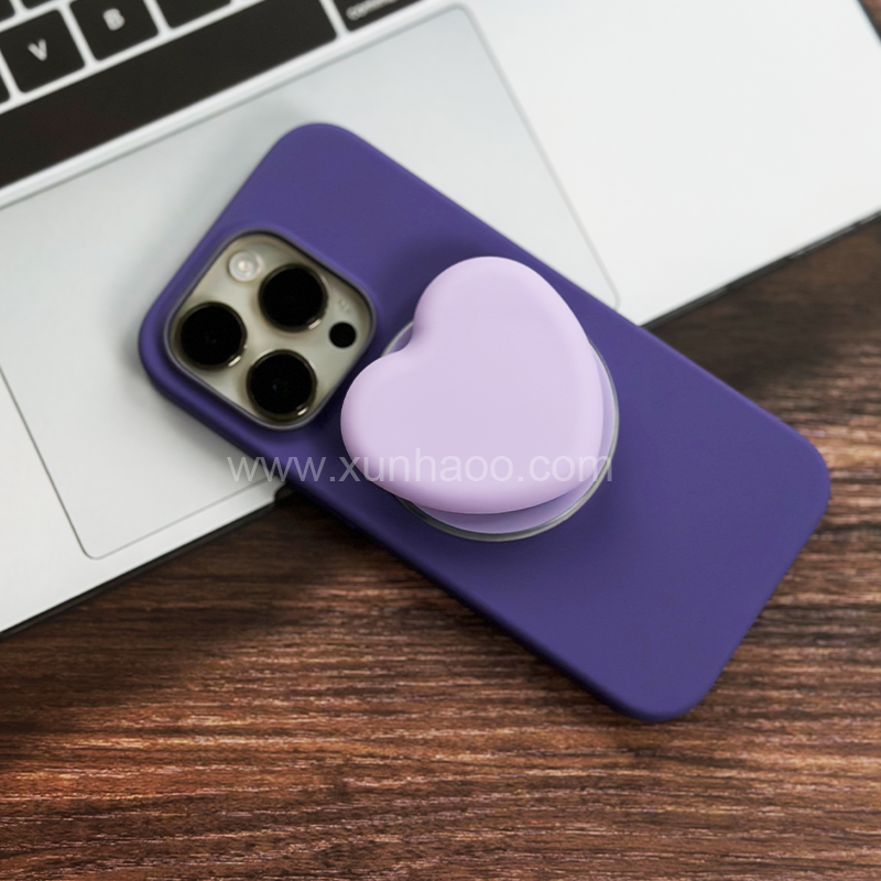 Strong Magnetic Suction Airbag Bracket with Heart-shaped Silicone Cover Transparent Magnetic Phone Airbag Holder Retractable Push-pull Mobile Phone Handle With Magnet