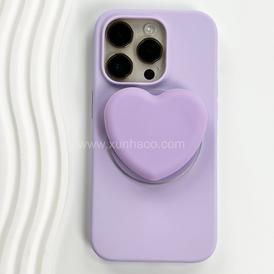 Strong Magnetic Suction Airbag Bracket with Heart-shaped Silicone Cover Transparent Magnetic Phone Airbag Holder Retractable Push-pull Mobile Phone Handle With Magnet