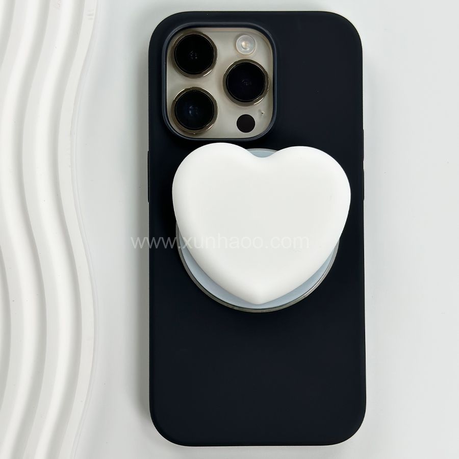 Strong Magnetic Suction Airbag Bracket with Heart-shaped Silicone Cover Transparent Magnetic Phone Airbag Holder Retractable Push-pull Mobile Phone Handle With Magnet