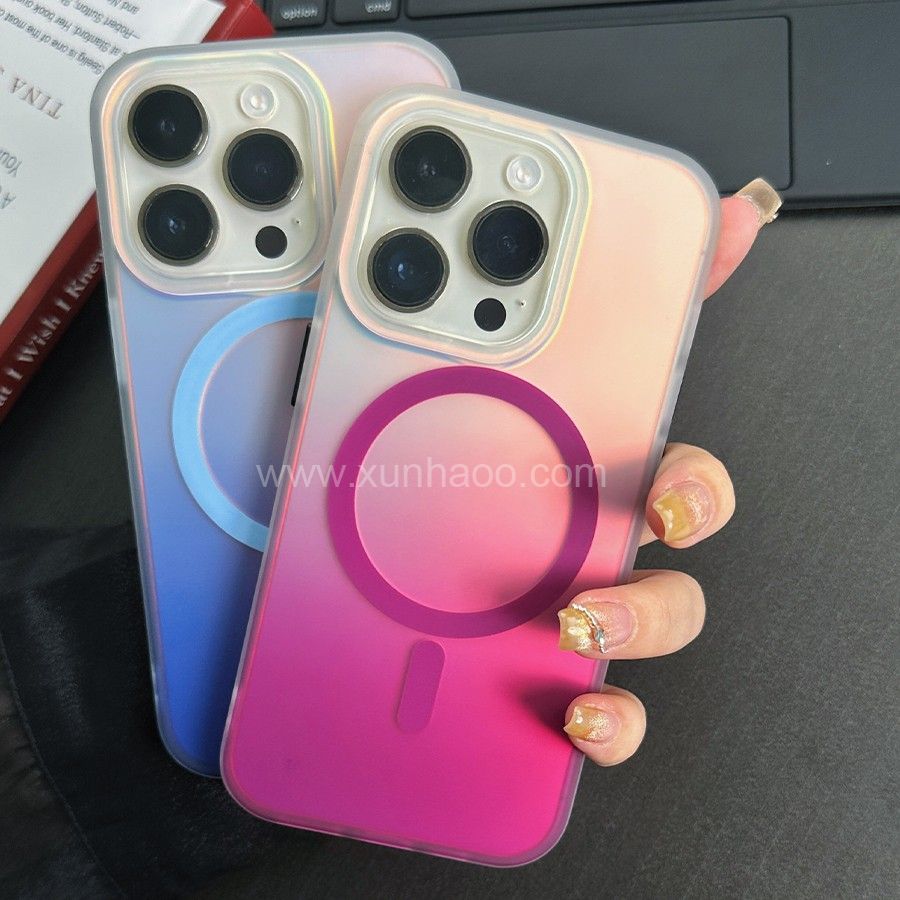 Magnetic Case Compatible with Magsafe, Soft TPU Shockproof Durable Protective Phone Cover, Translucent Gradient Matte MagSafe Phone Case for iPhone 15/14/13/12 Series